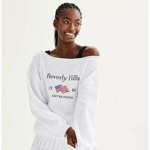 Harper Ivy Beverly Hills 1984 USA Flag Sweatshirt White Size S